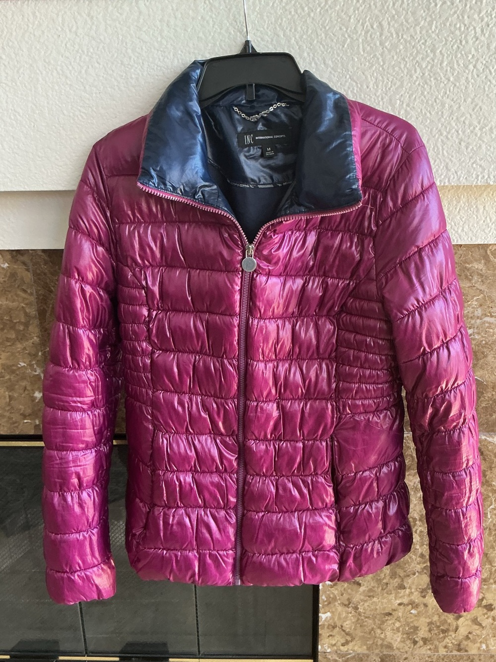 INC International Concepts Magenta Packable Puffer Jacket
